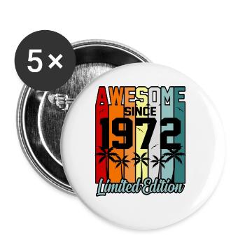 Cadeau fantastique depuis 1972 Limité - Lot de 5 grands badges (56 mm) - blanc - Devant