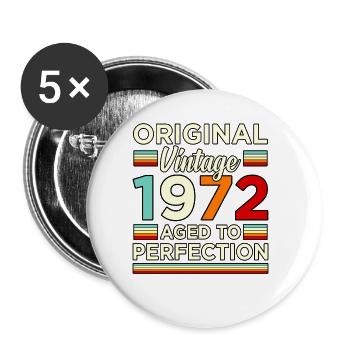Anniversaire Original millésime 1972 - Lot de 5 grands badges (56 mm) - blanc - Devant