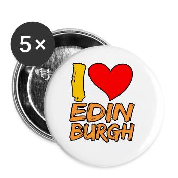 J’adore le cadeau d’Édimbourg - Lot de 5 grands badges (56 mm) - blanc - Devant
