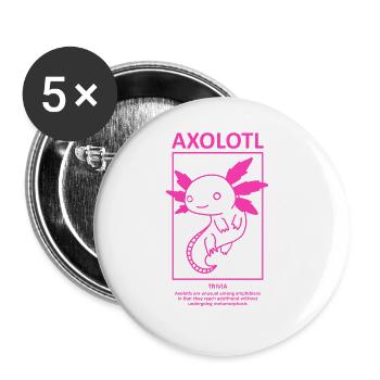 Amateur d’axolotl Ambystoma Mexicanum dessin - Lot de 5 grands badges (56 mm) - blanc - Devant