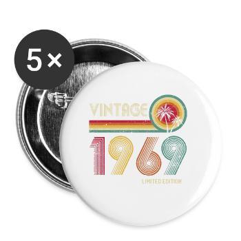 53 Year Old Vintage 1969 Limited Edition 53rd Birt - Buttons large 2.2''/56 mm (5-pack) - white - Front