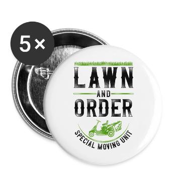 Lawn Mower Mowing Dad Father - Buttons large 2.2''/56 mm (5-pack) - white - Front