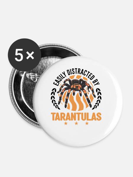 Easily distracted by Tarantulas Tarantel - Buttons groß 56 mm (5er Pack) - Weiß