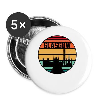Glasgow City Skyline Cadeau - Lot de 5 grands badges (56 mm) - blanc - Devant