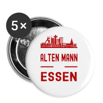 Essen Nordrhein Westfalen Stadt Skyline - Buttons groß 56 mm (5er Pack) - Weiß - Vorne