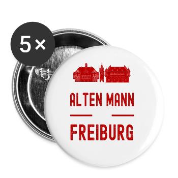 Freiburg Bayern Skyline - Buttons groß 56 mm (5er Pack) - Weiß - Vorne