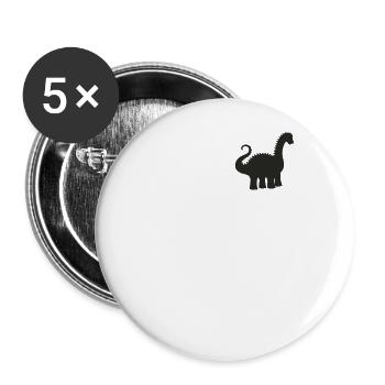 Abzeichen - Niedlicher Dinosaurier Diplodocus - Buttons groß 56 mm (5er Pack) - Weiß - Vorne