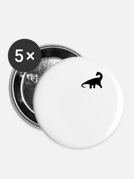 Abzeichen - Niedlicher Dinosaurier Brachiosaurus - Buttons groß 56 mm (5er Pack) - Weiß