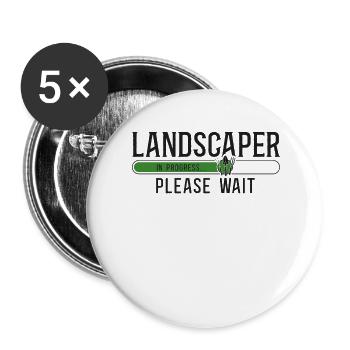 Landscaper Landscaping Landscape - Buttons large 2.2''/56 mm (5-pack) - white - Front