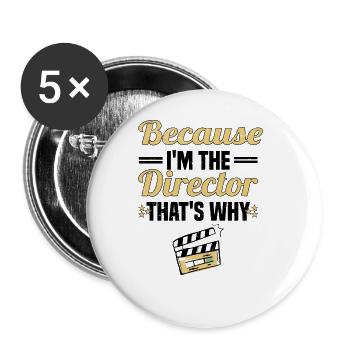 Réalisateur Cinéaste Long métrage - Lot de 5 grands badges (56 mm) - blanc - Devant