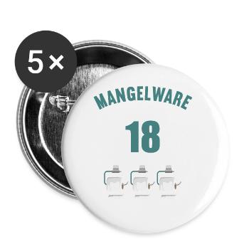 Mangelware Unikat selten 18 Jahre 18. Geburtstag - Buttons groß 56 mm (5er Pack) - Weiß - Vorne