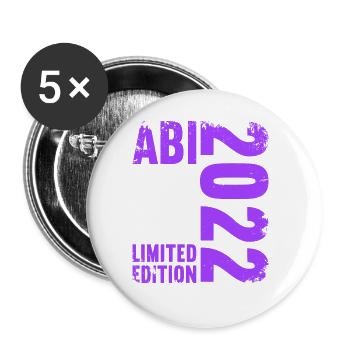 Abitur Gymnasium Damen und Herren Abi 2022 - Buttons groß 56 mm (5er Pack) - Weiß - Vorne