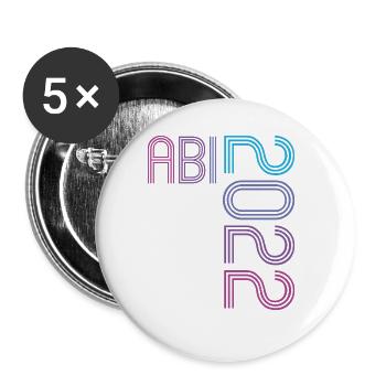 Abitur Gymnasium Damen und Herren Abi 2022 - Buttons groß 56 mm (5er Pack) - Weiß - Vorne