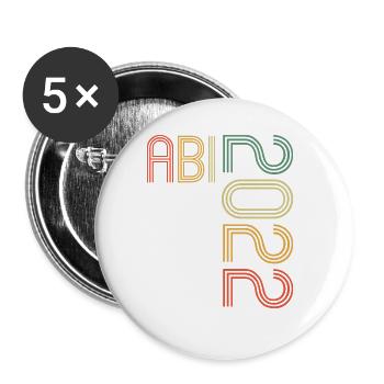 Abitur Gymnasium Damen und Herren Abi 2022 - Buttons groß 56 mm (5er Pack) - Weiß - Vorne