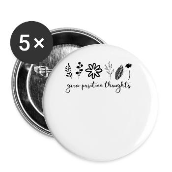 Erwachsene positive Gedanken psychische Gesundheit - Buttons groß 56 mm (5er Pack) - Weiß - Vorne