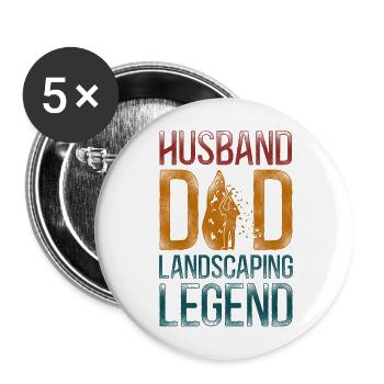 Landscaper Landscaping Landscape - Buttons large 2.2''/56 mm (5-pack) - white - Front