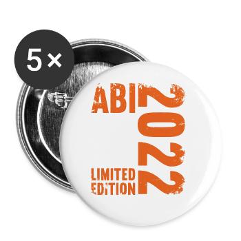 Abitur Gymnasium Damen und Herren Abi 2022 - Buttons groß 56 mm (5er Pack) - Weiß - Vorne