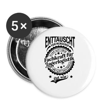 Spruch für Beruf Fachkraft für Lagerlogistik - Buttons groß 56 mm (5er Pack) - Weiß - Vorne