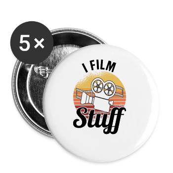 Regisseur Filmemacher Spielfilm Film - Buttons groß 56 mm (5er Pack) - Weiß - Vorne