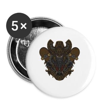 Skateboarder Viking Boarder Odin Patinage - Lot de 5 grands badges (56 mm) - blanc - Devant