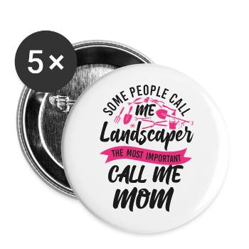 Landscaper Landscaping Landscape - Buttons large 2.2''/56 mm (5-pack) - white - Front