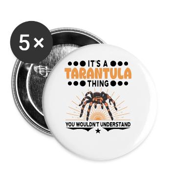 Tarentule Chose Cadeau Tarentule - Lot de 5 grands badges (56 mm) - blanc - Devant