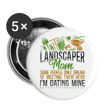 Landscaper Landscaping Landscape - Buttons large 2.2''/56 mm (5-pack) - white - Front