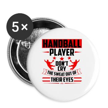Handball Player Sports Game Handball - Buttons large 2.2''/56 mm (5-pack) - white - Front