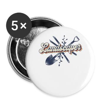 Landscaper Landscaping Landscape - Buttons large 2.2''/56 mm (5-pack) - white - Front