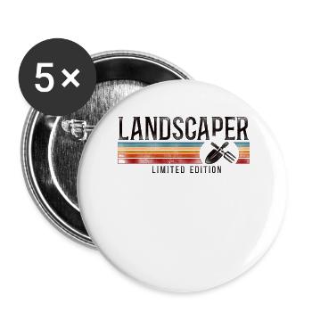 Landscaper Landscaping Landscape - Buttons large 2.2''/56 mm (5-pack) - white - Front