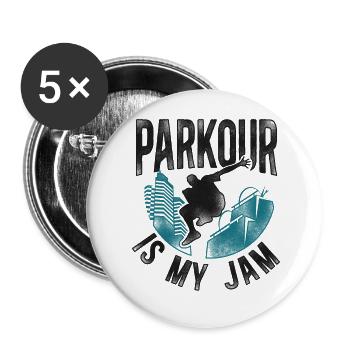 Parkour Free Running Traceur - Buttons large 2.2''/56 mm (5-pack) - white - Front