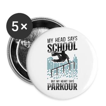 Parkour Free Running Traceur - Buttons large 2.2''/56 mm (5-pack) - white - Front