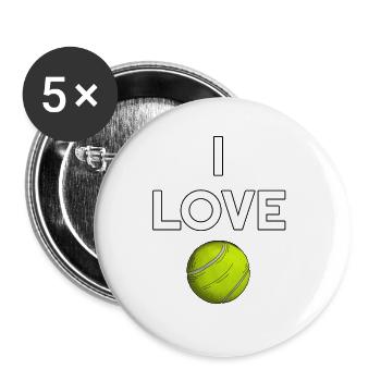 I love tennis tennis club training fan - Buttons large 2.2''/56 mm (5-pack) - white - Front