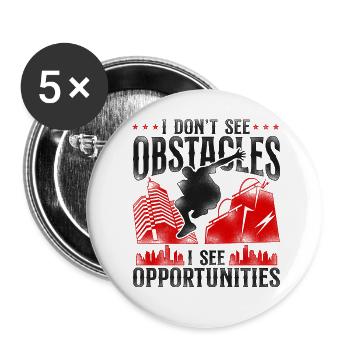 Parkour Free Running Traceur - Lot de 5 grands badges (56 mm) - blanc - Devant