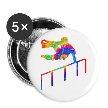 Parkour Free Running Traceur Tie - Buttons groß 56 mm (5er Pack) - Weiß - Vorne