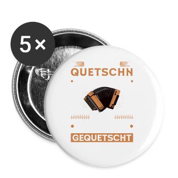 Quetschn gefingert Finger gequetscht, Steirische - Buttons groß 56 mm (5er Pack) - Weiß - Vorne