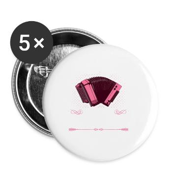 Coole Girls Spielen Steirische Harmonika Quetschn - Buttons groß 56 mm (5er Pack) - Weiß - Vorne