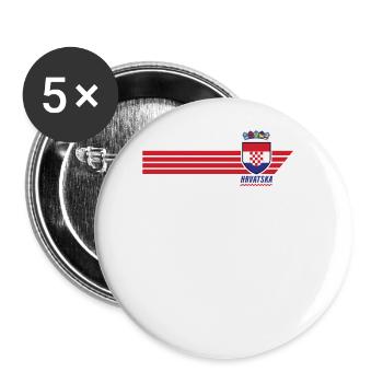 Kroatien Hrvatska Patriotismus Fussball Fan Trikot - Buttons groß 56 mm (5er Pack) - Weiß - Vorne