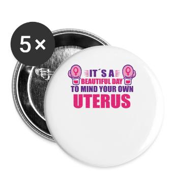 Féminisme Pouvoir des femmes Pro-choix Pro Avortement - Lot de 5 grands badges (56 mm) - blanc - Devant