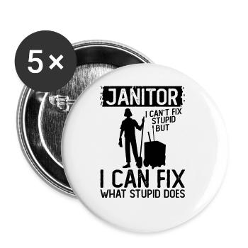 Caretaker Can Repair What Stupid Cleaning - Buttons large 2.2''/56 mm (5-pack) - white - Front