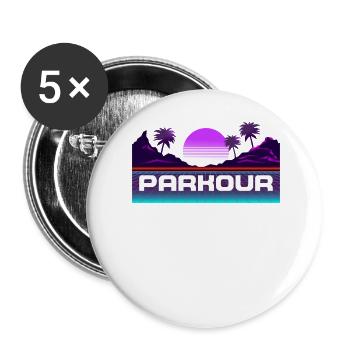 Parkour Free Running Traceur 80S - Buttons groß 56 mm (5er Pack) - Weiß - Vorne