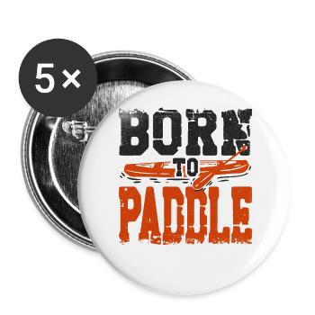Canoe Canoeing Vintage Retro Born - Buttons groß 56 mm (5er Pack) - Weiß - Vorne