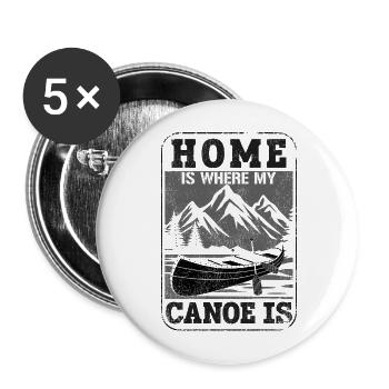 Canoe Canoeing Vintage Home Is - Buttons large 2.2''/56 mm (5-pack) - white - Front