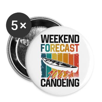 Canoe Canoeing Vintage Retro - Buttons large 2.2''/56 mm (5-pack) - white - Front