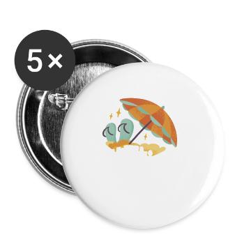 Hawaii Urlaub Aloha Sommer Hawaiian Geschenk - Buttons groß 56 mm (5er Pack) - Weiß - Vorne