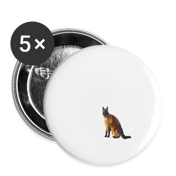 The More People I Met The More I Like My Cat - Buttons large 2.2''/56 mm (5-pack) - white - Front