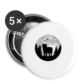 Leonberger Moon - Buttons large 2.2''/56 mm (5-pack) - white - Front