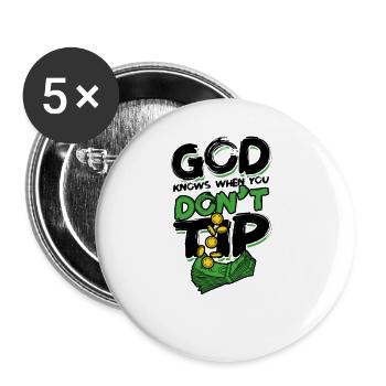 Dieu sait quand vous ne donnez pas de pourboire - Mixology Alcohol - Lot de 5 grands badges (56 mm) - blanc - Devant