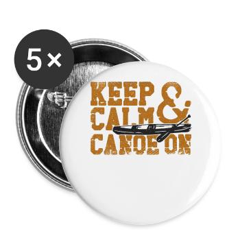 Canoe Canoeing Vintage Keep Calm - Buttons groß 56 mm (5er Pack) - Weiß - Vorne