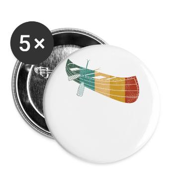 Canoe Canoeing Retro Vintage - Buttons large 2.2''/56 mm (5-pack) - white - Front